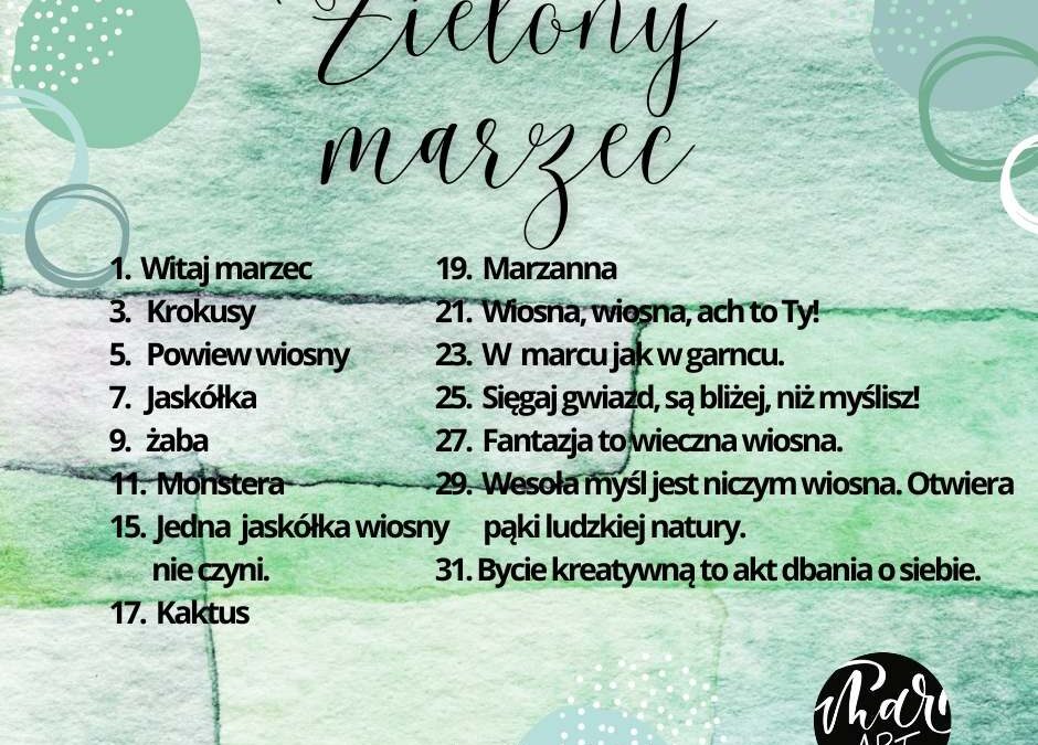 wyzwanie letterinig zielony marzec
