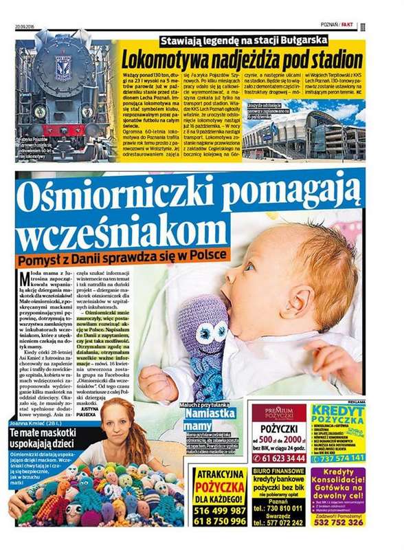 Ośmiorniczki dla wcześniaków