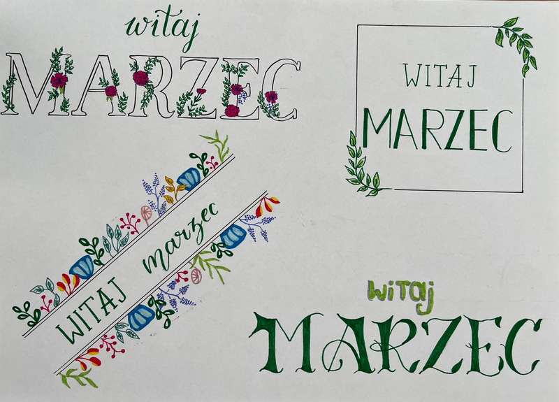 zielony marzec lettering