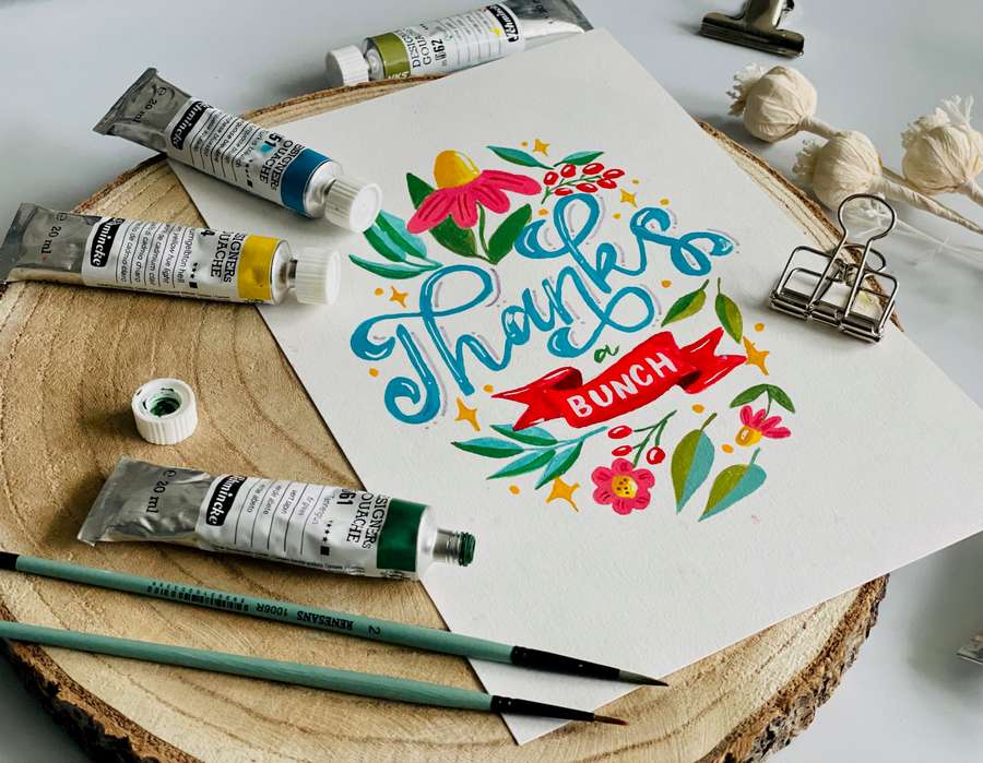 lettering i cierpliwość