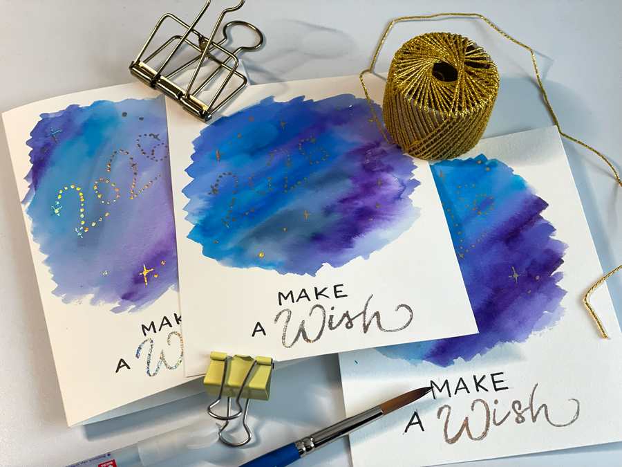 hand lettering kartka